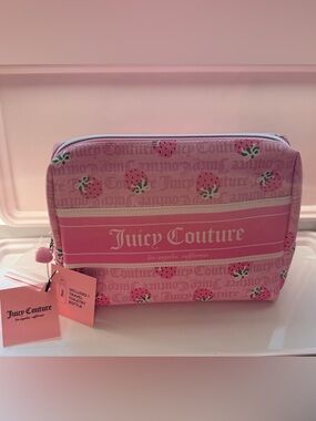 JUICY COUTURE Pink Strawberry Cosmetic Bag NWT